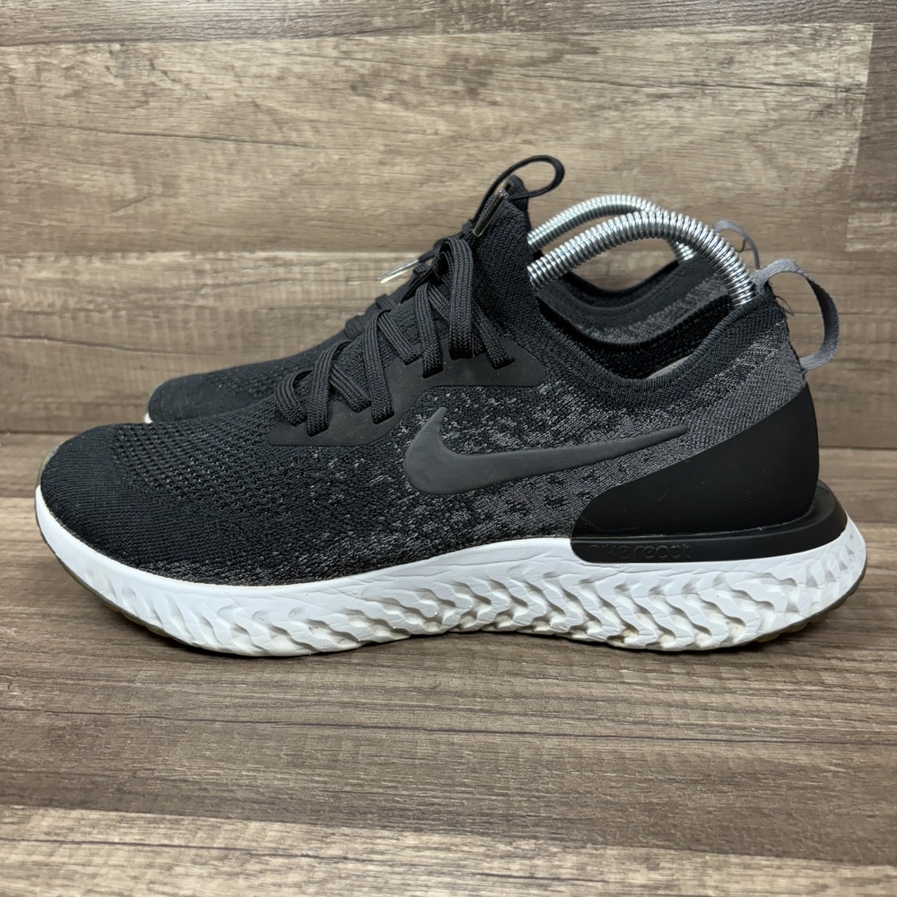 Nike Epic React Flyknit Black Gray Mens US Size 10 AQ0067-001 Running Shoes - Picture 3 of 9